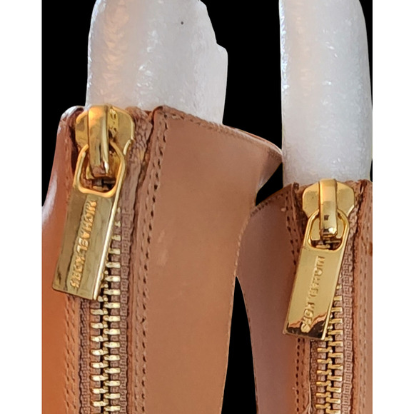 Michael Kors Sofia Sun Tan Brown Gladiator Open Toe Lace Up Back Zip Sandals 8 - Picture 7 of 7